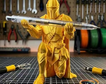 Executive Knight Pen Holder / Kneeling Armor Pen Stand