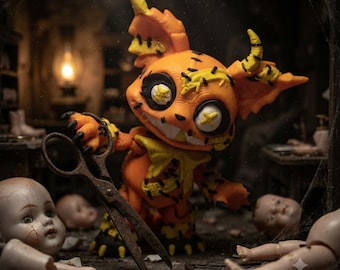 Frankenstein-style monster keychain, "creepy-cute" horror-themed decoration, unique backpack charm, adorable monster figurine.
