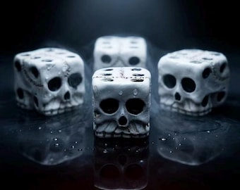 Gothic Skull Dice | Custom Black Bone RPG Dice Set