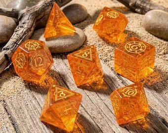 Handcrafted Gemstone Dice Set - Luxury Crystal Multifaceted Dice - Suitable for Role-Playing Games
