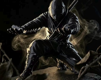 Ninja-themed pen holder, desktop organizer, unique office decoration