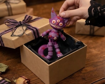 3D Printed Movable Monster Doll: Spooky Halloween Keychain Magnet Accessory