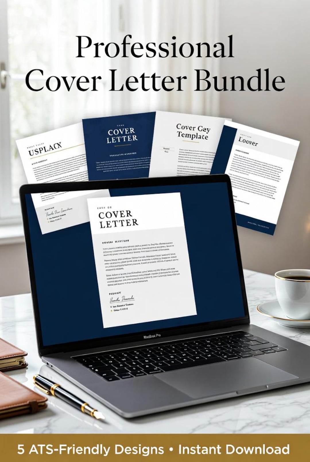 ATS Friendly Cover Letter Bundle 5 Templates | Professional Job ...