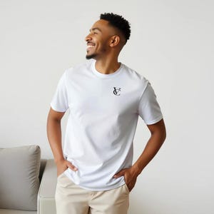 Vestmoon Club VC T-Shirt Minimal | White Streetwear Tee | Small Logo Front Big Back Print | Unisex Cotton Shirt