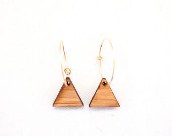 Tiny Triangle & Circle, Laser Cut Earrings