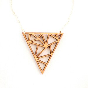 Small Triangles Necklace, Laser Cut Necklace