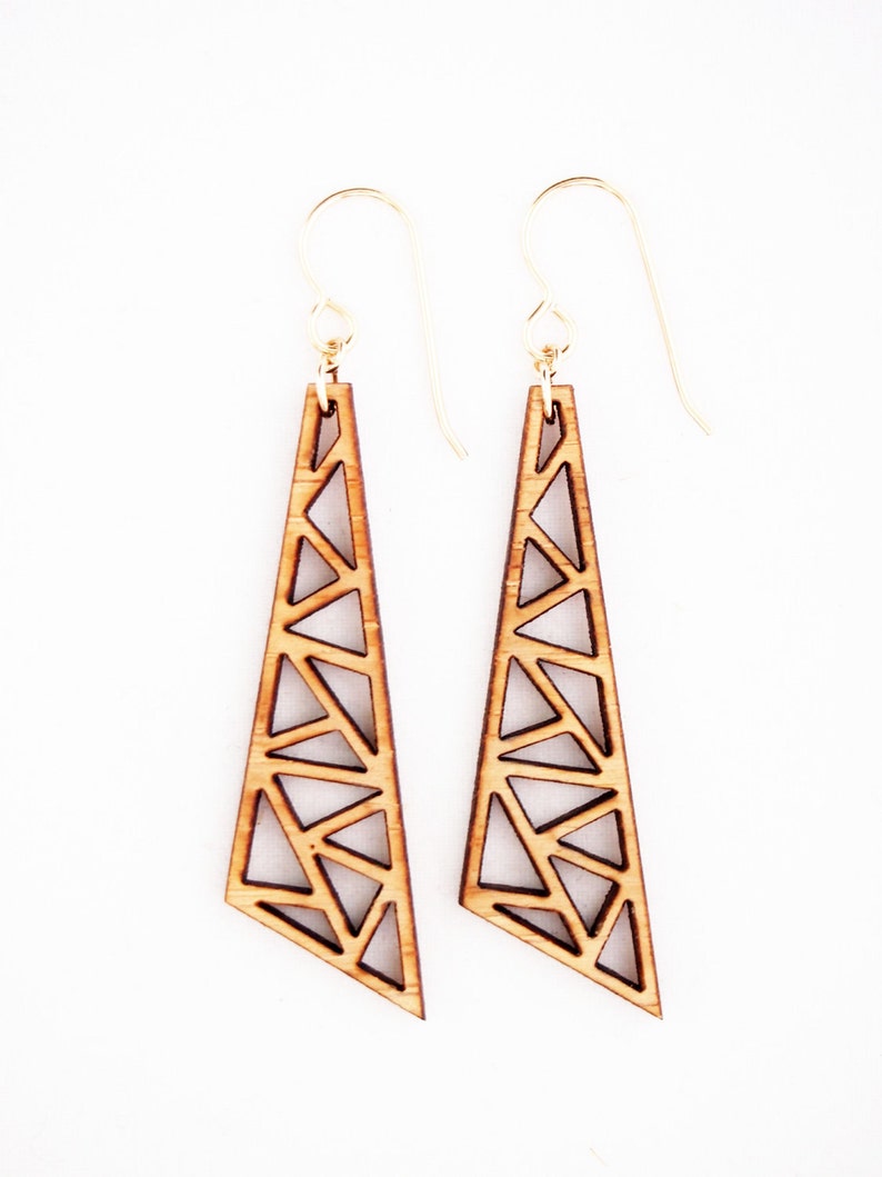 Triangles, Laser Cut Earrings image 1