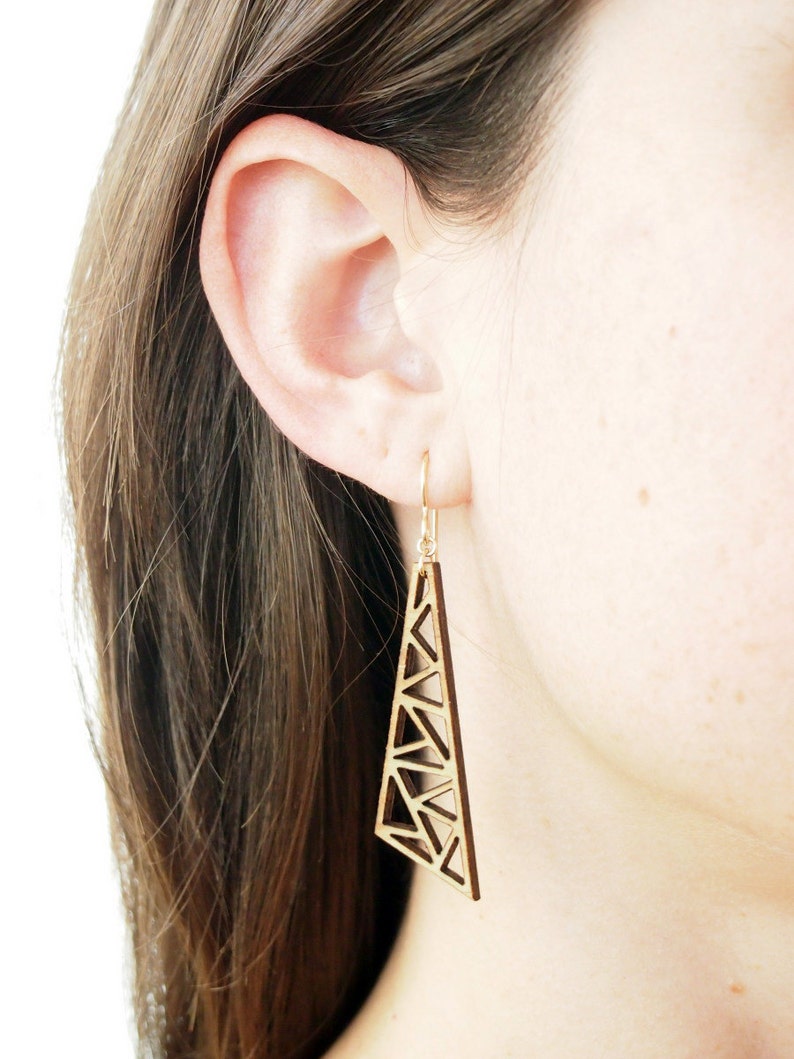 Triangles, Laser Cut Earrings image 2