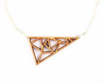 Triangles Necklace, Laser Cut