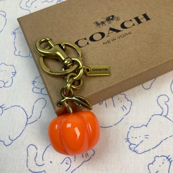 Coach Pumpkin Bag Charm | Glossy Orange Resin Pumpkin Keychain
