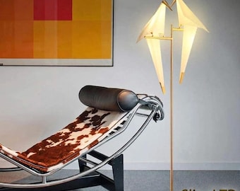 Huśtawka origami żuraw ptak lampy podłogowe żelazne światła LED sypialnia salon wystrój