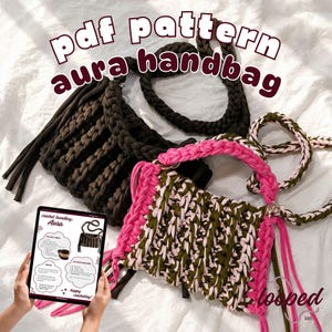 Crochet T-Shirt Yarn 'Aura' Bag - PDF Pattern, Step-by-step guide, Beginner Friendly!