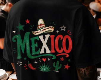 Mexico PNG Sublimation, Fiesta Mexico Shirt Design, Mexican Pride DTF Download, Sombrero Cactus Mexico Clipart, Mexicana Heritage Gift PNG