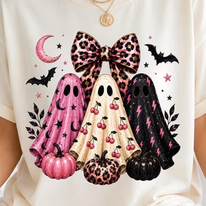 Halloween Spooktrio PNG, Coquette Luipaard Kers Design (Digitale Download)
