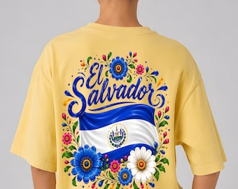 Blumen El Salvador Flagge PNG, Salvadorian Pride Sublimationsdesign (Digitaler Download)