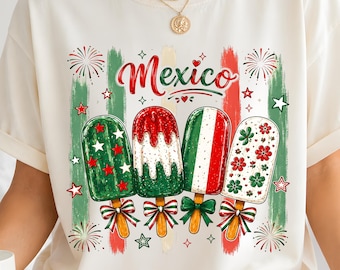 Mexico PNG Sublimation, Mexican Popsicle Shirt Design, Mexico Summer DTF Download, Paletas Flag Popsicle Clipart, Cute Mexico Pride PNG Art