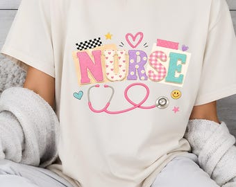 Nurse Patchwork PNG, Coquette Stethoscope Clipart (Digital Download)