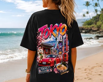 Tokyo PNG Sublimation Design, Japan Streetwear Print Download, Shirt PNG, Japanese Tokyo DTF Clipart Trendy Tee Art
