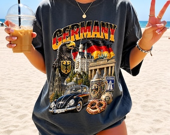 Deutschland PNG Sublimationsdesign, Shirt zum Downloaden, DTF Clipart, Deutschland Pride Printable