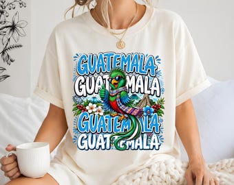Guatemala Quetzal T-Shirt, guatemaltekisches Pride T-Shirt, buntes Vogel Souvenir T-Shirt (digitaler Download)