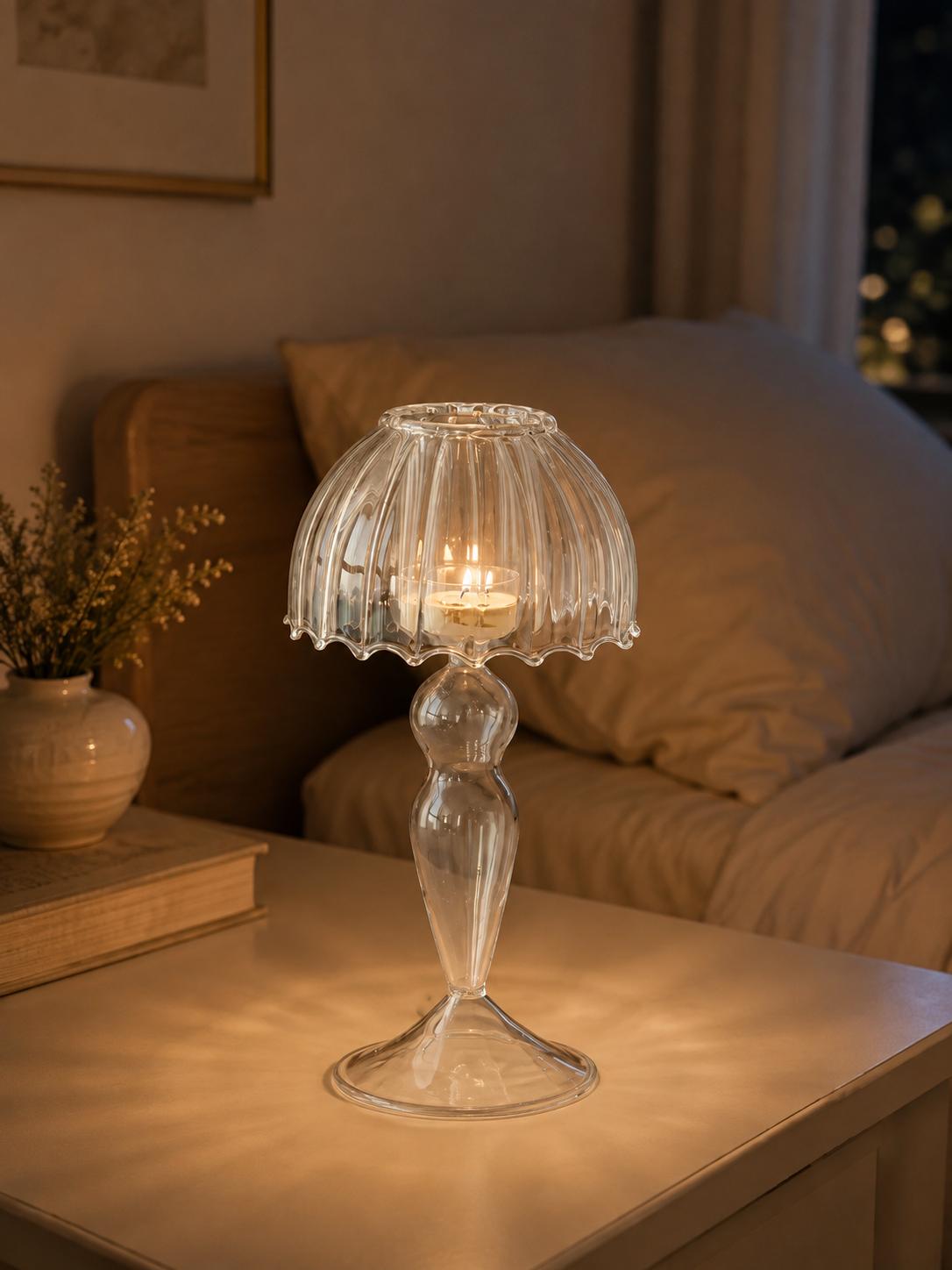 Nachttischlampe aus glas