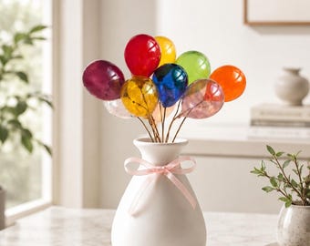 Ramo de globos de cristal, arreglo de mini globos coloridos, decoración de escritorio de cristal, regalo de cumpleaños, regalo de inauguración de casa, decoración de oficina, regalos de Navidad