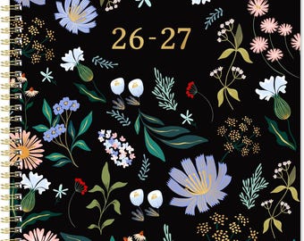 2026-2027 Academic Planner | Weekly Monthly Jul 2026–Jun 2027 | Spiral Bound Tabs Pocket Black