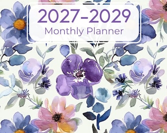 2027-2029 Monthly Planner: 3 Year From January 2027 To December 2029