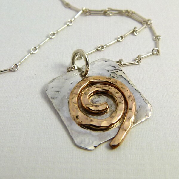 Sterling silver and gold filled pendant