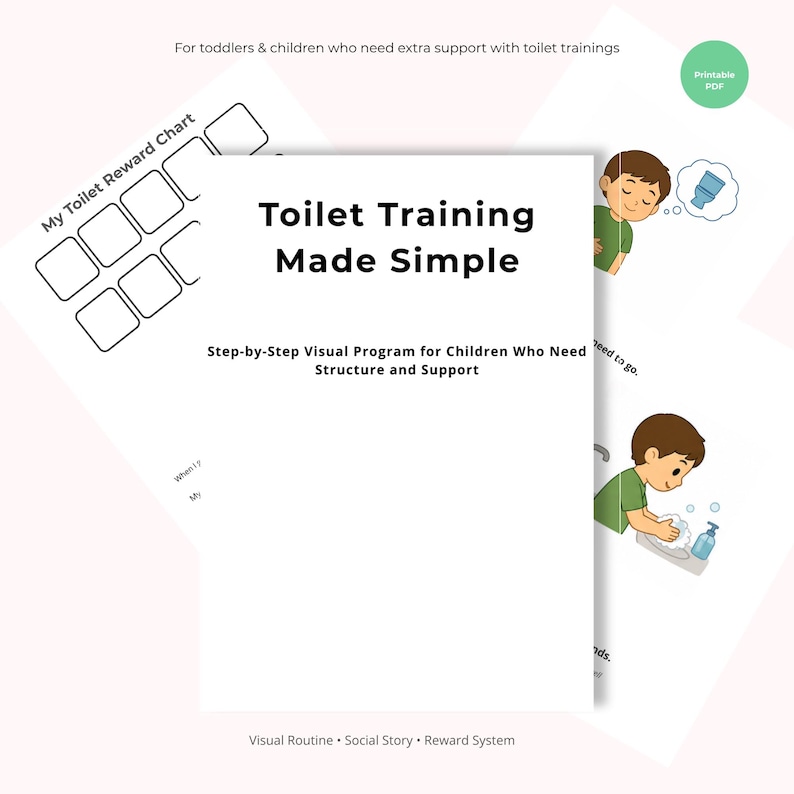 Toilet Training Visual Schedule for Autism | Potty Training Social ...