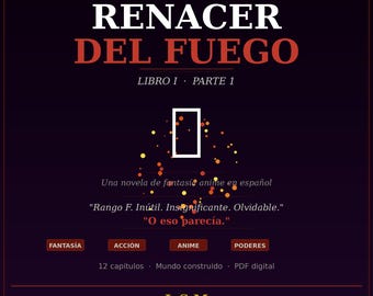 Renacer del Fuego Libro I | Novela Fantasía Anime Español | Ebook PDF Descarga | Sistema de Rangos Poderes Aventura