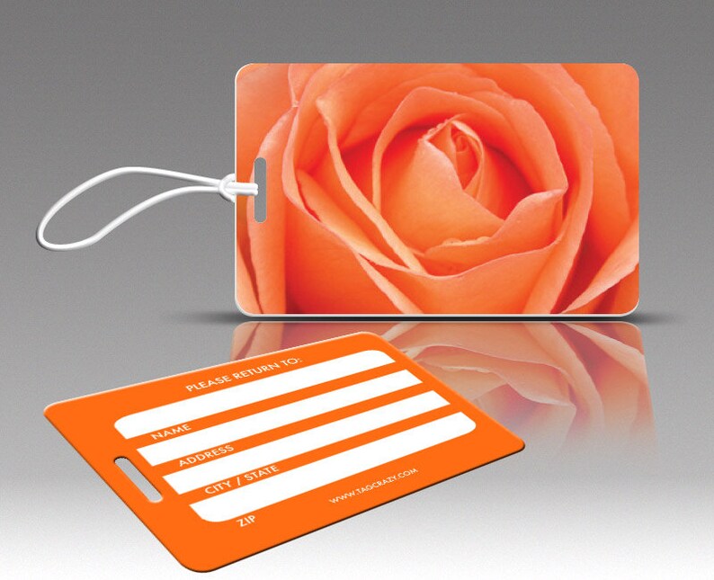 2 PINK ROSE Luggage Tags Etsy