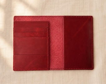 Cartera personalizada para pasaporte, portapasaporte de cuero, cartera de viaje con ranuras para tarjetas, funda para pasaporte, organizador de viaje, regalo para viajeros.