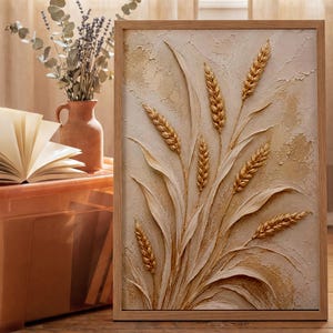 Neutraler Weizen Kunstdruck, Neutrales botanisches Poster, rustikale Bauernhausdekoration