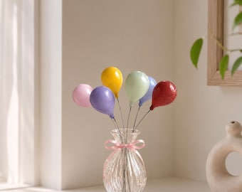 Glass Balloon Bouquet in Vase, Handmade Mini Glass Balloon Decor, Romantic Table Centerpiece, Birthday Anniversary Gift for Her