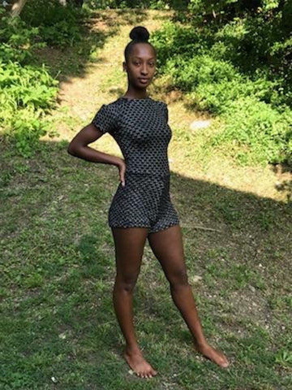 black short set romper