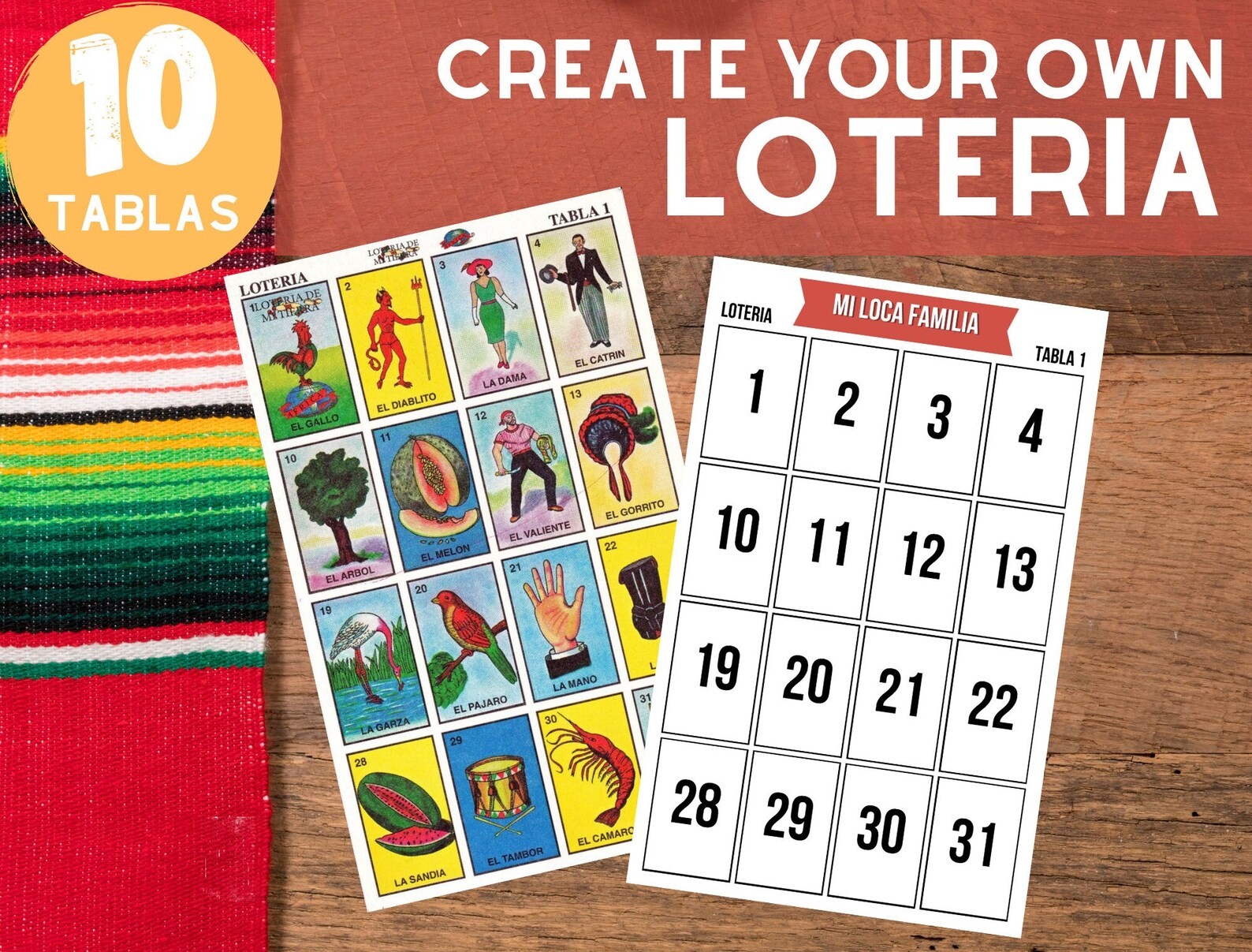 Plantilla De Juego De Loter a Para Canva 10 Tablas Bingo Etsy M xico
