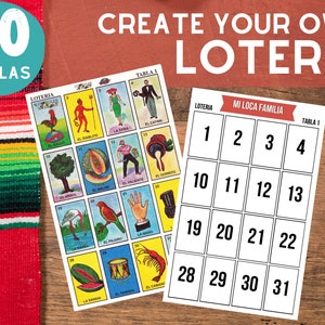 Loteria Game Template for Canva | 30 Tablas | Mexican Bingo | Custom Loteria