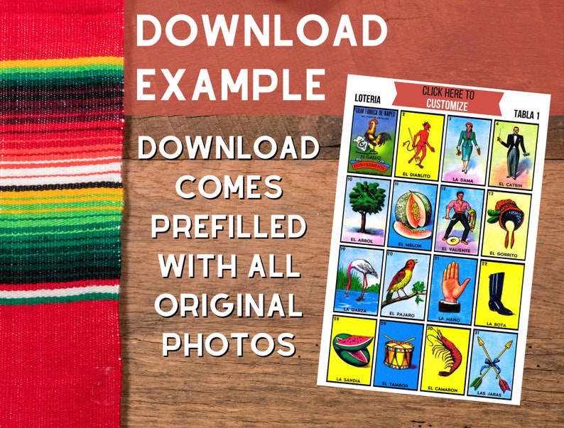 Original Loteria Game Customizable Template for Canva Mexican Bingo ...