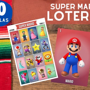 Super Mario Loteria Game - 10 Tablas | Personalize with Canva | Mexican Bingo | Video Game