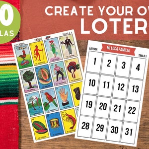Loteria Game Template for Canva | 20 Tablas | Mexican Bingo | Custom Loteria