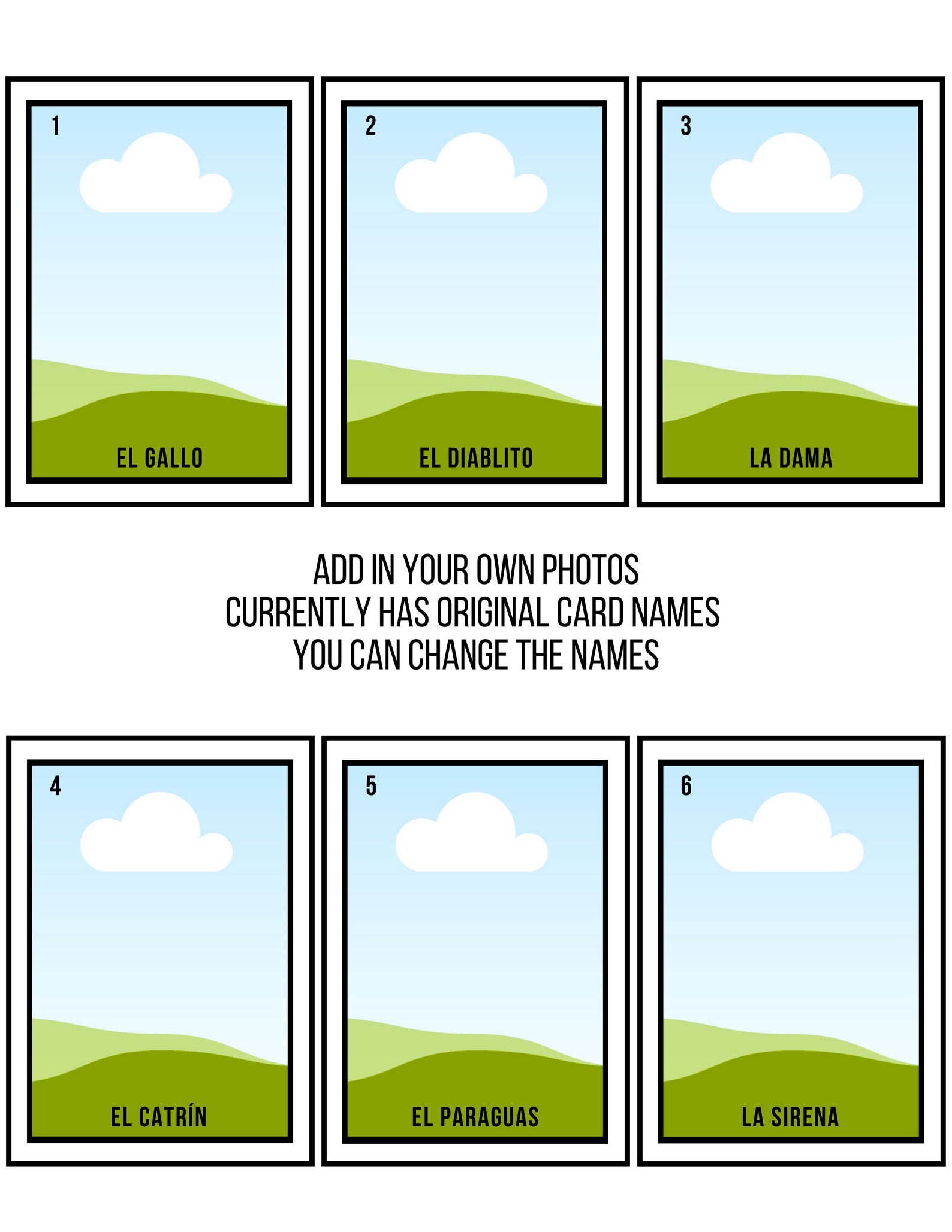 Original Loteria Game Customizable Template for Canva Mexican Bingo ...