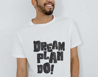 Sudadera Dream Plan Do / Sudadera con cuello redondo y tipografía motivacional