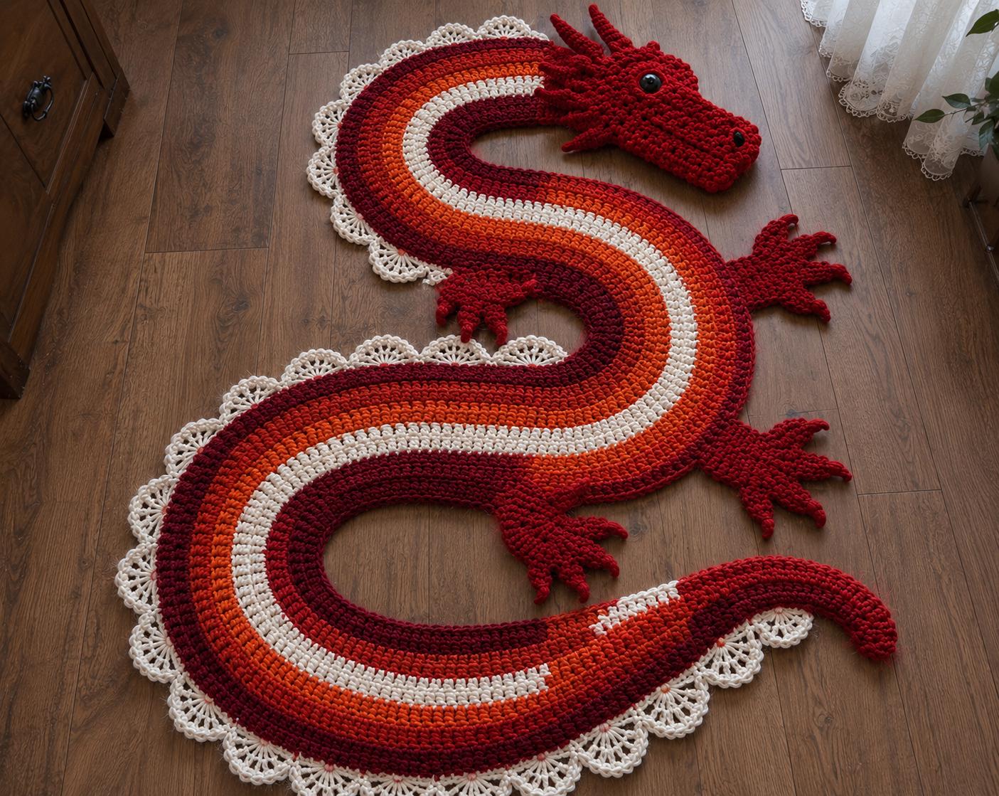 39 Dragon Crochet Patterns: Unleash Your Creativity with These Unique Designs 39 Crochet Dragon Rug Pattern Fantasy Floor Mat