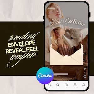 Animated Envelope Reveal Canva Template, Instagram Reel, Product Launch, Announcements, Invitation Video