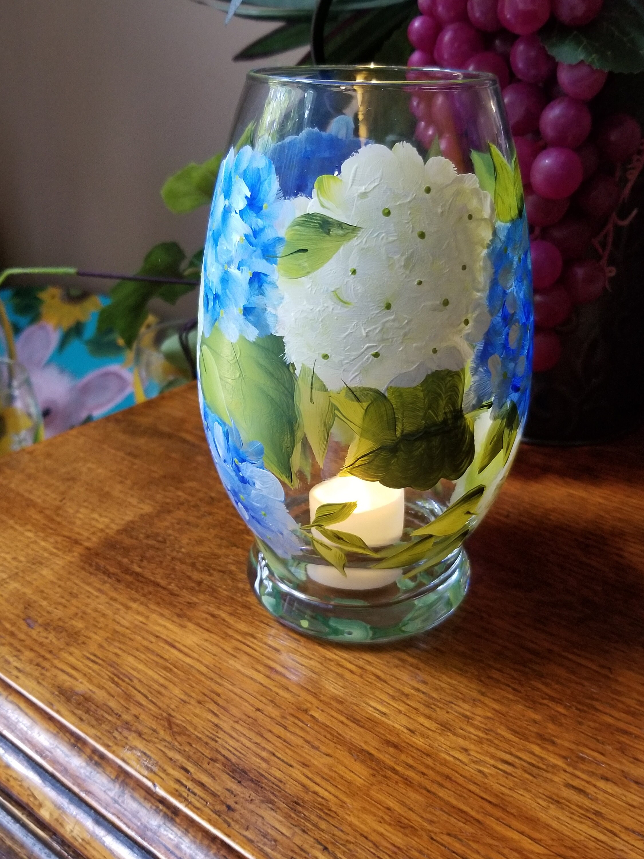 Decorative Glass Light Up Flower Vase With Timer Etsy