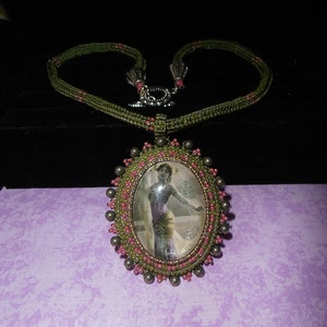 Belly Dancer Beaded Pendant and Necklace