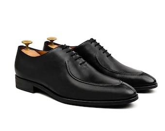 Herren Black Whocut Oxfords | Vollnarbenleder Abendkleid Schuhe