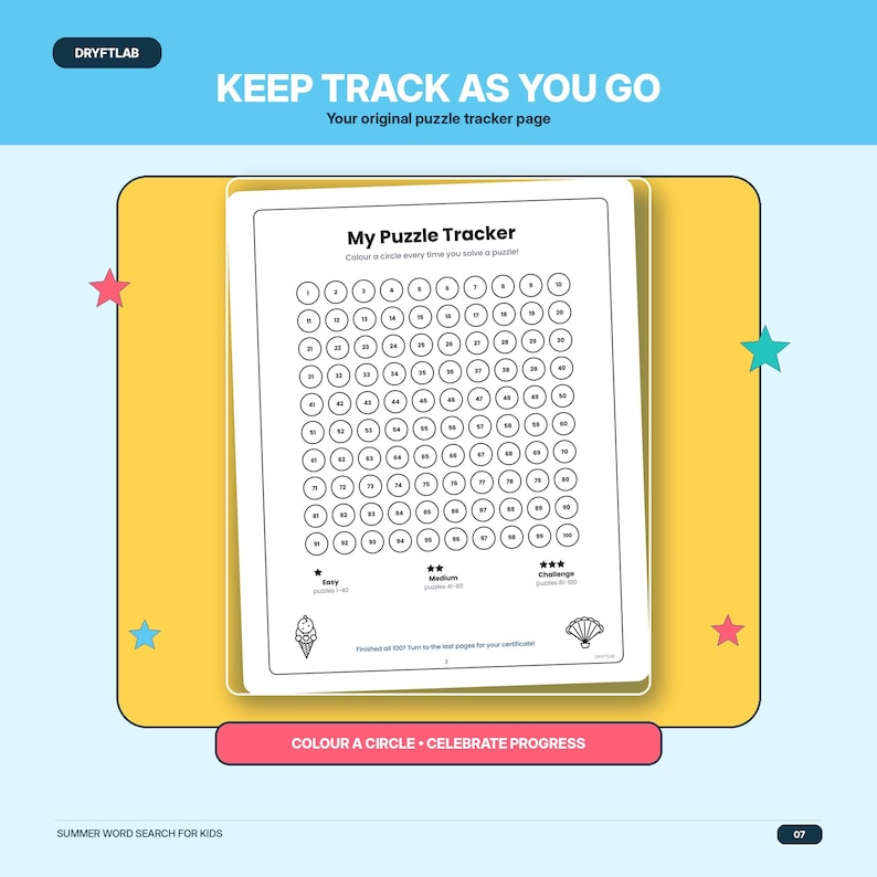 Summer Word Search for Kids: 100 Printable Puzzles, 3 Levels & Answer ...