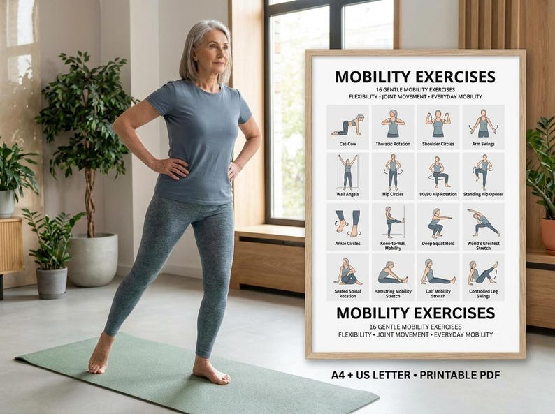Lower Body Mobility Routine 16 Full Body Mobility Exercises Printable | Flexibility, Joint Movement ...